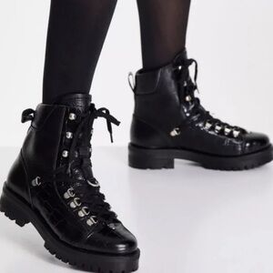 🌹ALL SAINTS🌹 Black Franka Ankle Calf Boots Size: 37